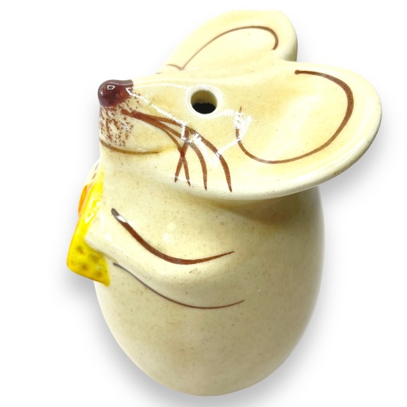 N.S. Gustin Vintage 70's Ceramic Hand Painted Mouse Parmesan Cheese Shaker 5" - Picture 5 of 9